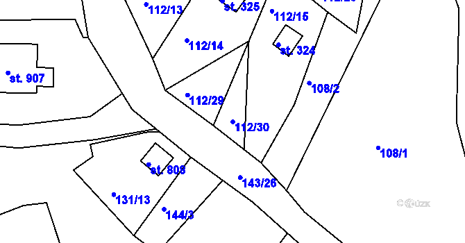 Parcela st. 112/30 v KÚ Podhrad, Katastrální mapa