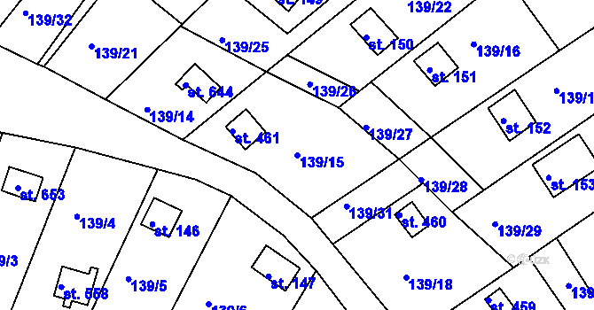 Parcela st. 139/15 v KÚ Podhrad, Katastrální mapa