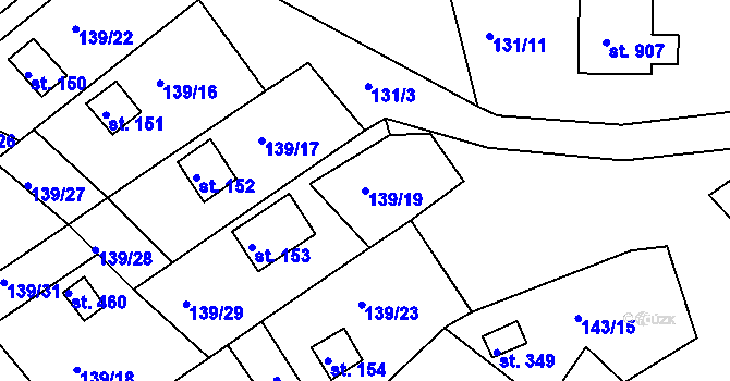 Parcela st. 139/19 v KÚ Podhrad, Katastrální mapa
