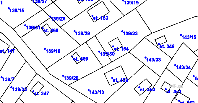 Parcela st. 139/30 v KÚ Podhrad, Katastrální mapa