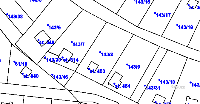 Parcela st. 143/8 v KÚ Podhrad, Katastrální mapa