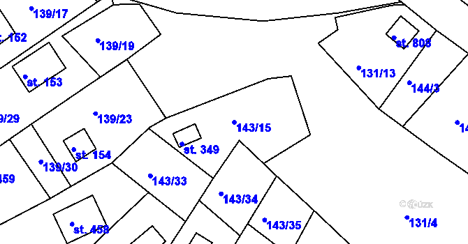 Parcela st. 143/15 v KÚ Podhrad, Katastrální mapa