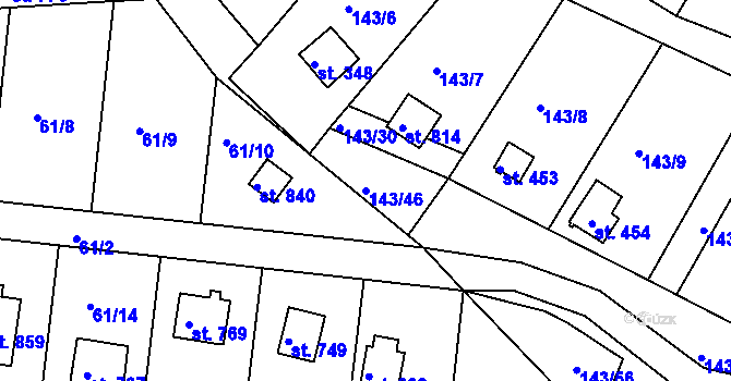 Parcela st. 143/46 v KÚ Podhrad, Katastrální mapa
