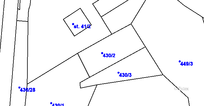 Parcela st. 430/2 v KÚ Podhrad, Katastrální mapa