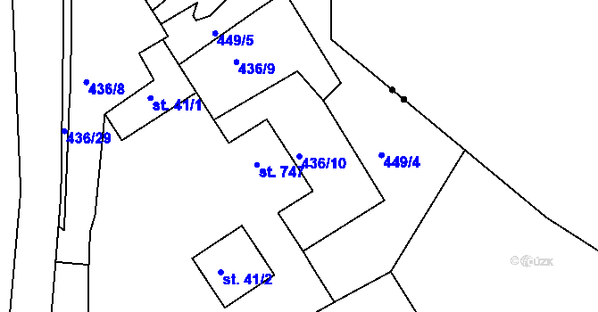 Parcela st. 436/10 v KÚ Podhrad, Katastrální mapa