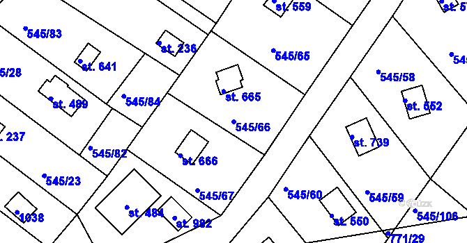 Parcela st. 545/66 v KÚ Podhrad, Katastrální mapa