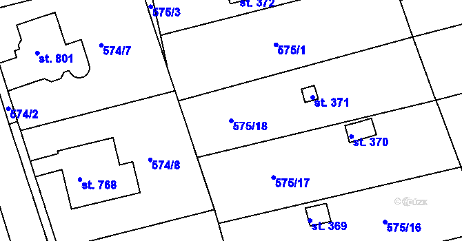 Parcela st. 575/18 v KÚ Podhrad, Katastrální mapa