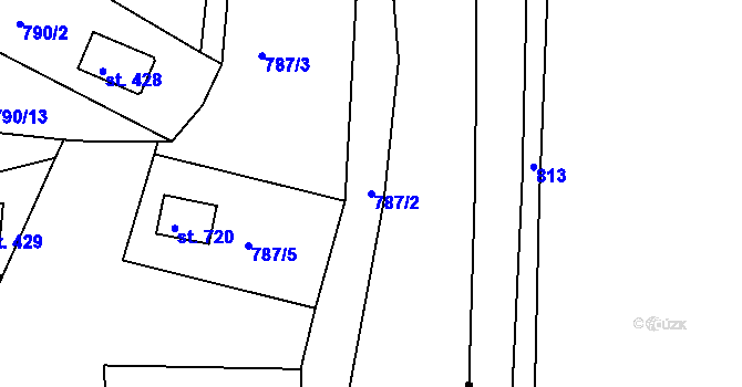 Parcela st. 787/2 v KÚ Podhrad, Katastrální mapa