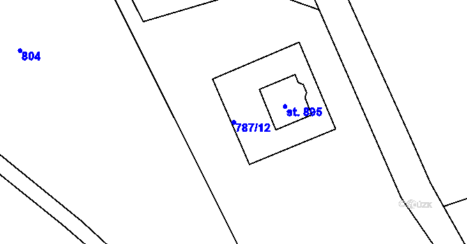 Parcela st. 787/12 v KÚ Podhrad, Katastrální mapa