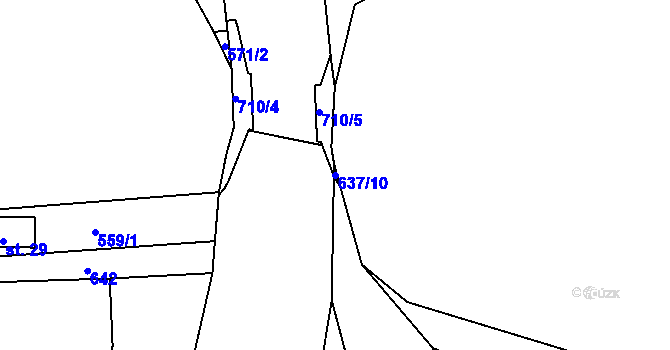 Parcela st. 637/10 v KÚ Podhrad, Katastrální mapa