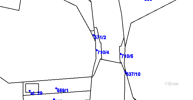 Parcela st. 710/4 v KÚ Podhrad, Katastrální mapa