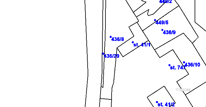 Parcela st. 436/29 v KÚ Podhrad, Katastrální mapa
