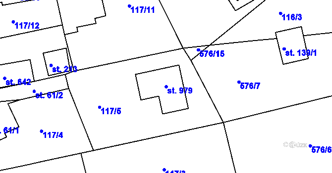 Parcela st. 979 v KÚ Podhrad, Katastrální mapa