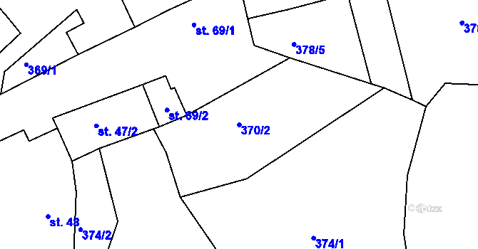 Parcela st. 370/2 v KÚ Čejkovice u Jičína, Katastrální mapa