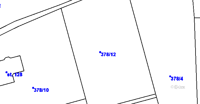 Parcela st. 378/12 v KÚ Čejkovice u Jičína, Katastrální mapa