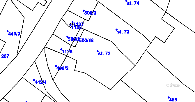 Parcela st. 72 v KÚ Podhradí u Jičína, Katastrální mapa