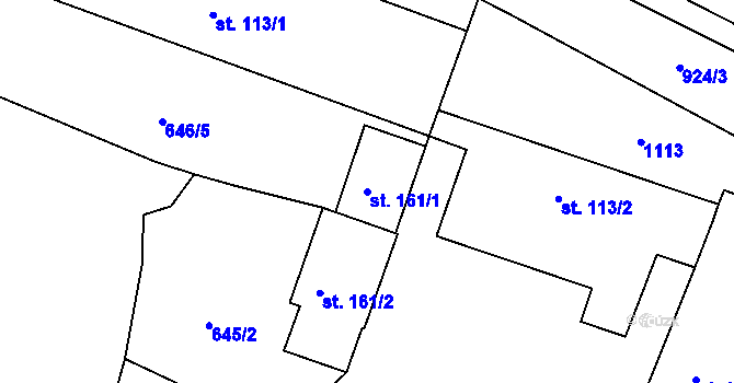 Parcela st. 161/1 v KÚ Podhradí u Jičína, Katastrální mapa