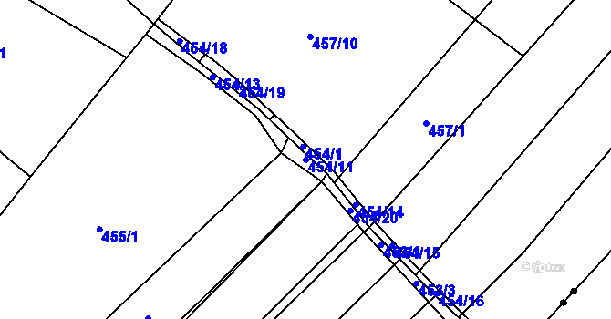 Parcela st. 454/11 v KÚ Podhradí u Jičína, Katastrální mapa