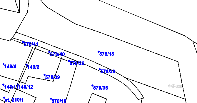 Parcela st. 578/15 v KÚ Podhradí u Jičína, Katastrální mapa