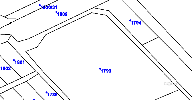 Parcela st. 748/25 v KÚ Podhradí u Jičína, Katastrální mapa