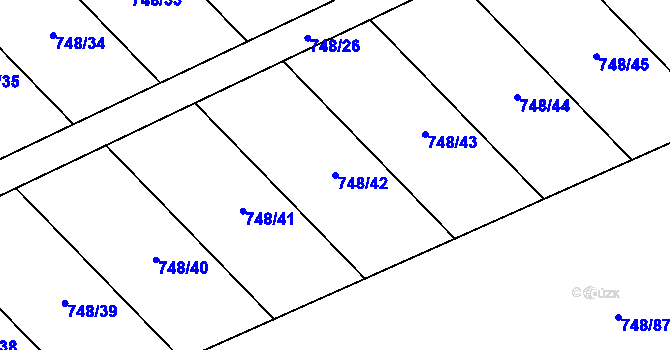 Parcela st. 748/42 v KÚ Podhradí u Jičína, Katastrální mapa