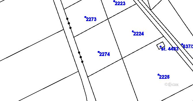 Parcela st. 943/13 v KÚ Podhradí u Jičína, Katastrální mapa