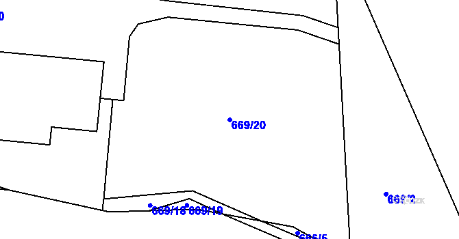 Parcela st. 669/20 v KÚ Podhradí u Jičína, Katastrální mapa