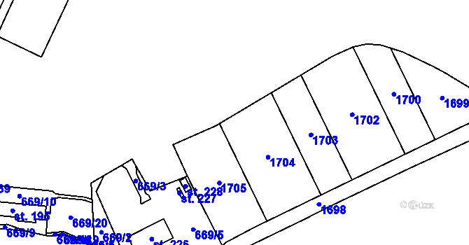 Parcela st. 669/22 v KÚ Podhradí u Jičína, Katastrální mapa