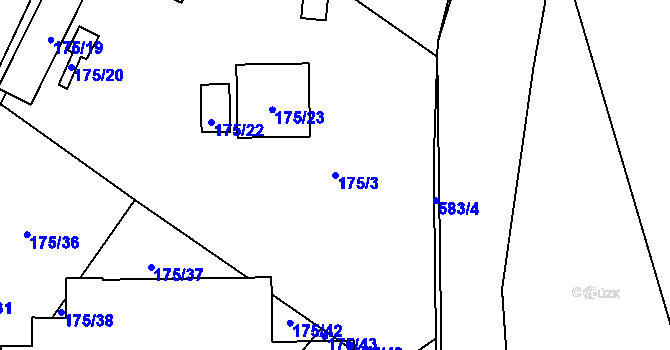 Parcela st. 175/3 v KÚ Staré Místo, Katastrální mapa
