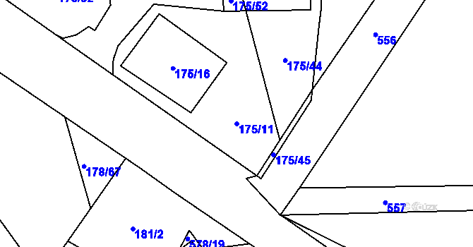 Parcela st. 175/11 v KÚ Staré Místo, Katastrální mapa