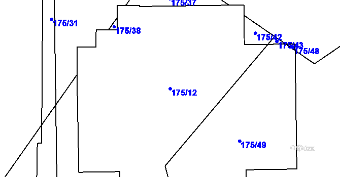 Parcela st. 175/12 v KÚ Staré Místo, Katastrální mapa