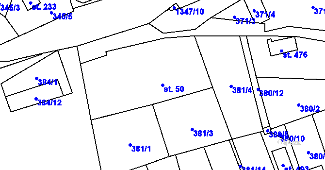 Parcela st. 50 v KÚ Podhradí nad Dyjí, Katastrální mapa