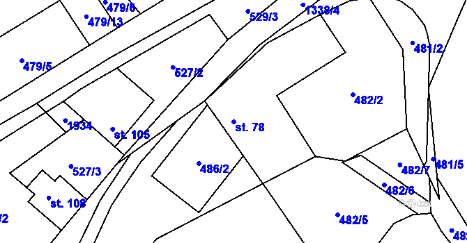 Parcela st. 78 v KÚ Podhradí nad Dyjí, Katastrální mapa