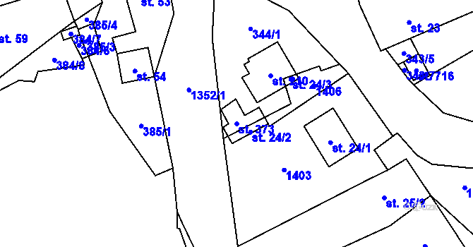 Parcela st. 373 v KÚ Podhradí nad Dyjí, Katastrální mapa