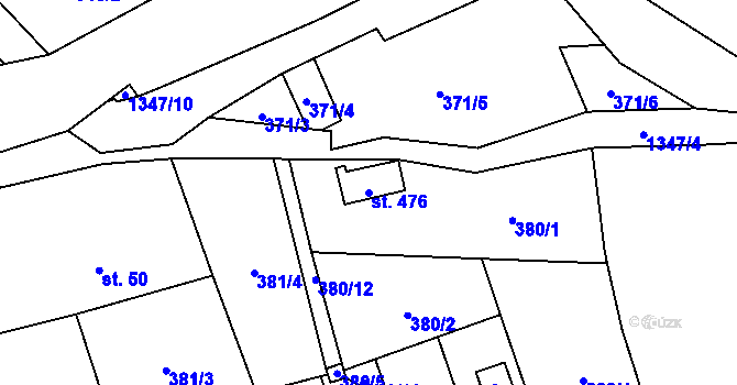 Parcela st. 476 v KÚ Podhradí nad Dyjí, Katastrální mapa