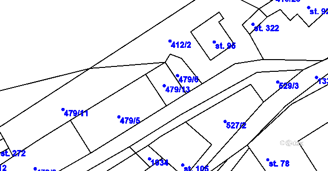 Parcela st. 479/13 v KÚ Podhradí nad Dyjí, Katastrální mapa