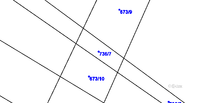Parcela st. 736/7 v KÚ Podhradí nad Dyjí, Katastrální mapa