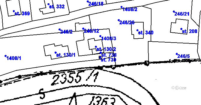 Parcela st. 738 v KÚ Podhradí nad Dyjí, Katastrální mapa