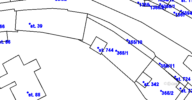 Parcela st. 746 v KÚ Podhradí nad Dyjí, Katastrální mapa