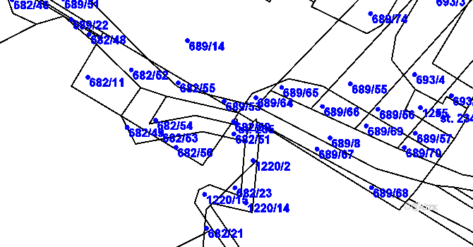 Parcela st. 235 v KÚ Podhradní Lhota, Katastrální mapa