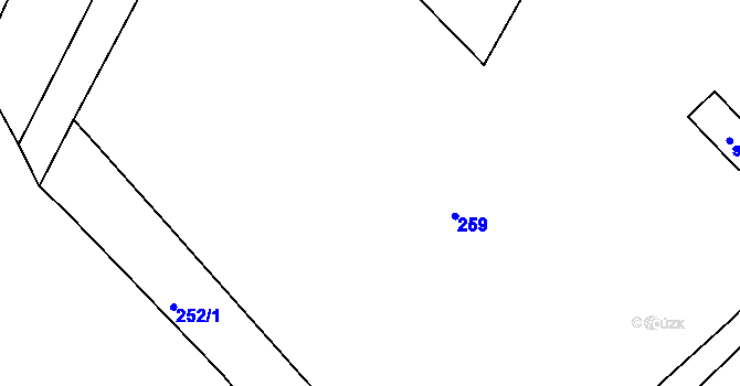 Parcela st. 252/2 v KÚ Podhradní Lhota, Katastrální mapa