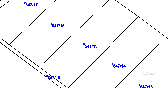 Parcela st. 547/15 v KÚ Podhradní Lhota, Katastrální mapa