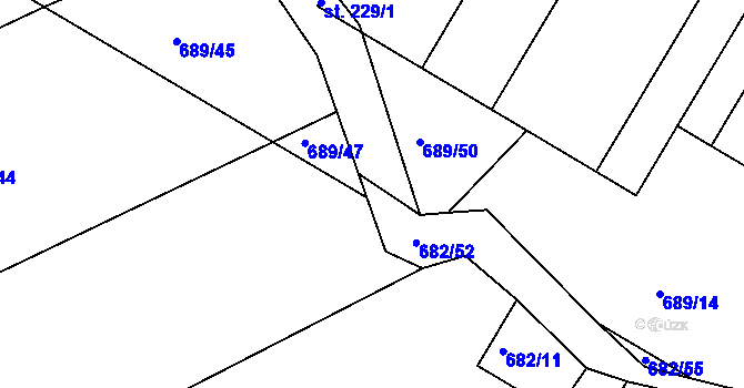 Parcela st. 682/41 v KÚ Podhradní Lhota, Katastrální mapa