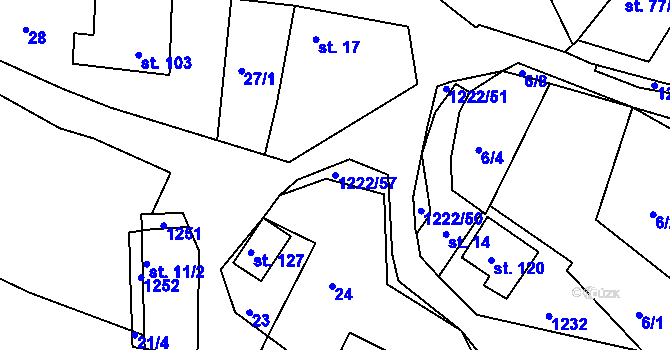 Parcela st. 1222/57 v KÚ Podhradní Lhota, Katastrální mapa