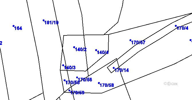 Parcela st. 140/4 v KÚ Podivice na Moravě, Katastrální mapa