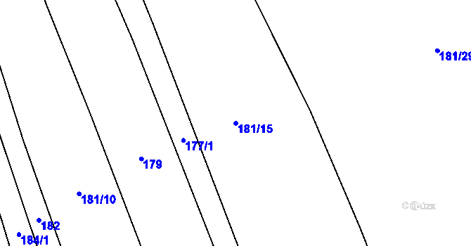 Parcela st. 181/15 v KÚ Podivice na Moravě, Katastrální mapa