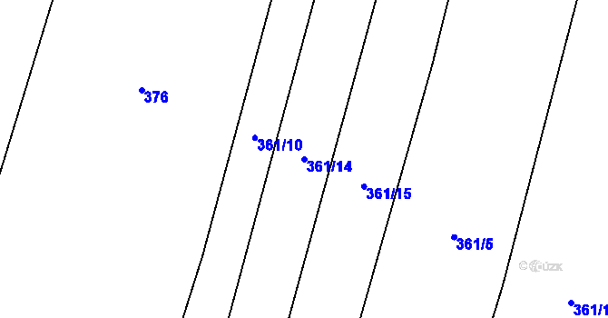 Parcela st. 361/14 v KÚ Podivice na Moravě, Katastrální mapa