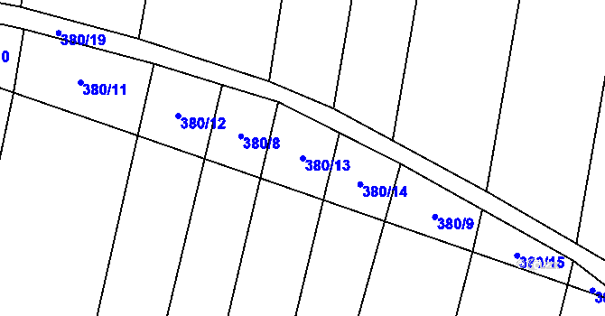 Parcela st. 380/13 v KÚ Podivice na Moravě, Katastrální mapa