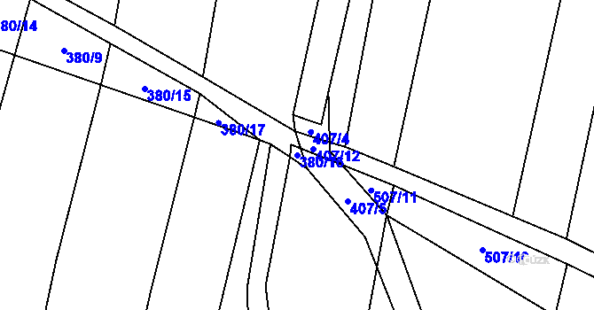 Parcela st. 380/16 v KÚ Podivice na Moravě, Katastrální mapa