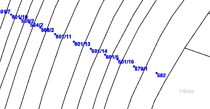Parcela st. 601/5 v KÚ Podivice na Moravě, Katastrální mapa